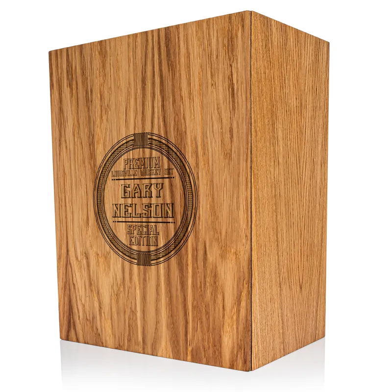 Custom Engraved Whiskey Decanter Set with Wooden Box