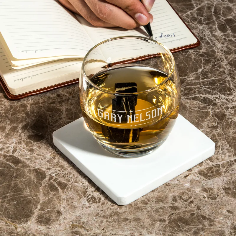 Custom Engraved Whiskey Decanter Set with Wooden Box