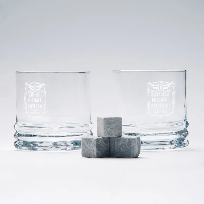 Custom Engraved Whiskey Glass Set for Birthday Gift