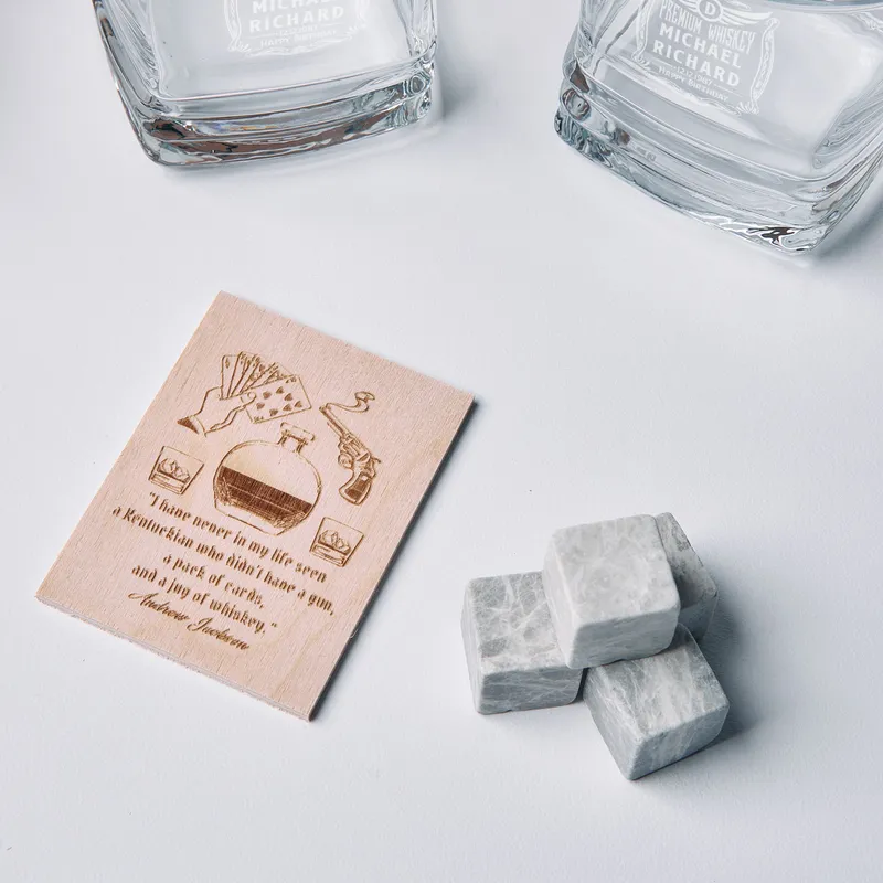 Custom Engraved Whiskey Glass Set for Birthday Gift