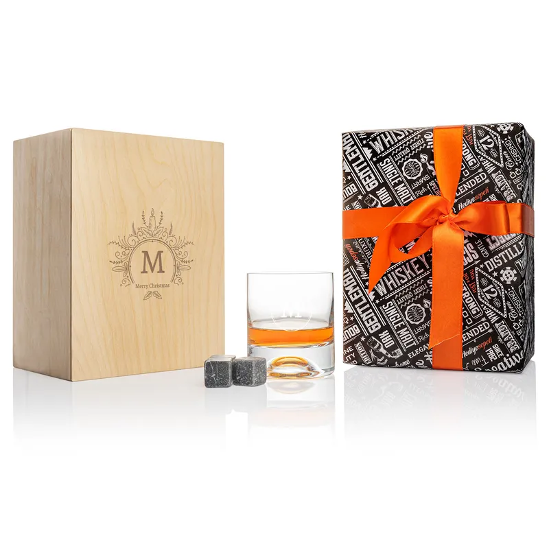Custom Engraved Whiskey Glass Set for Men – Ideal Christmas & New Year Gift
