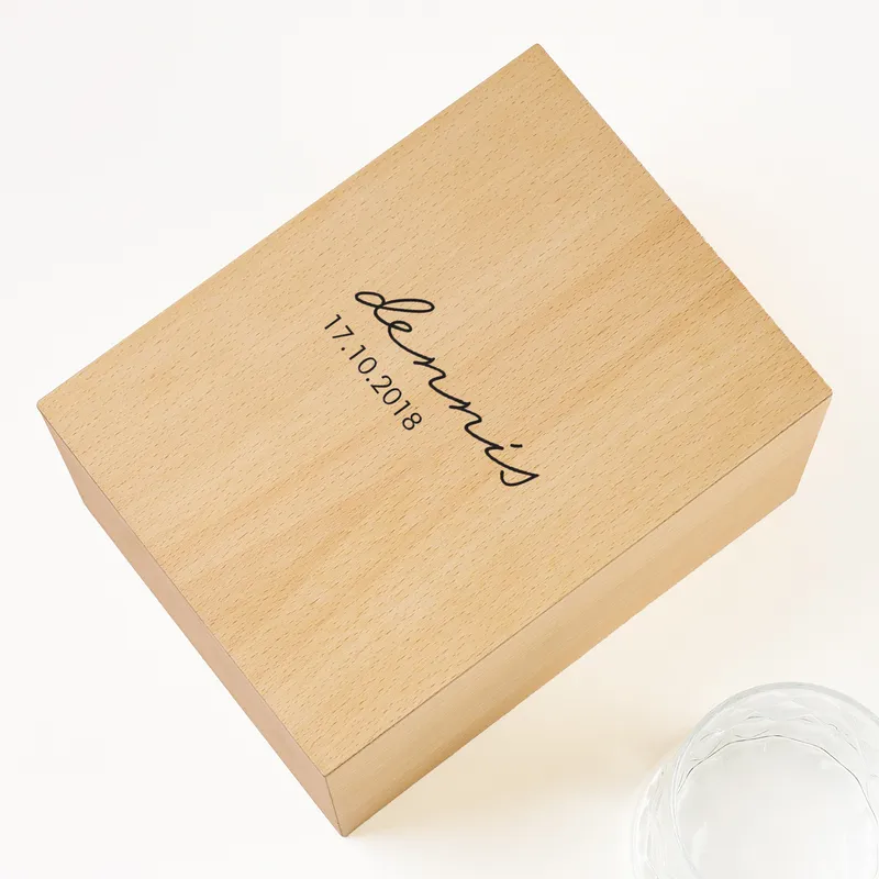 Custom Engraved Whiskey Glass Set with Artisanal Wooden Box