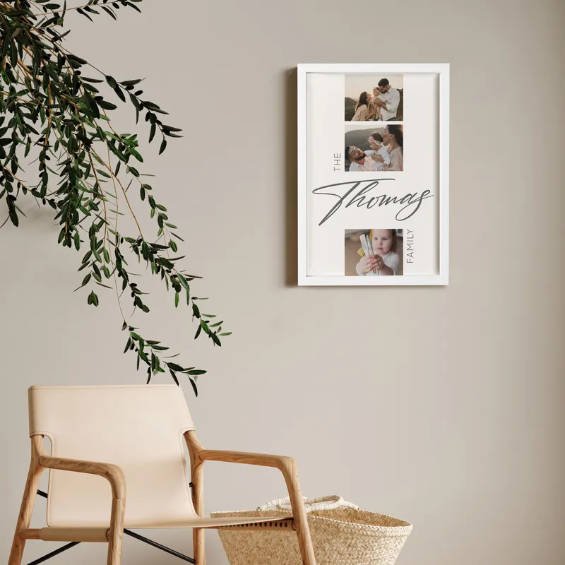 Custom Family Name Collage Picture Frame with Photo Prints