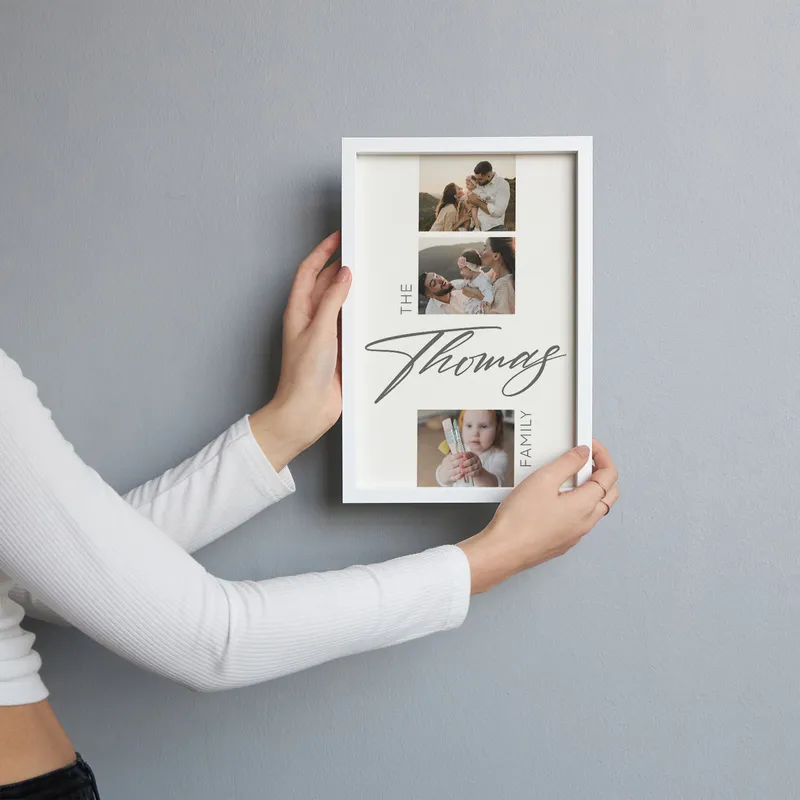 Custom Family Name Collage Picture Frame with Photo Prints