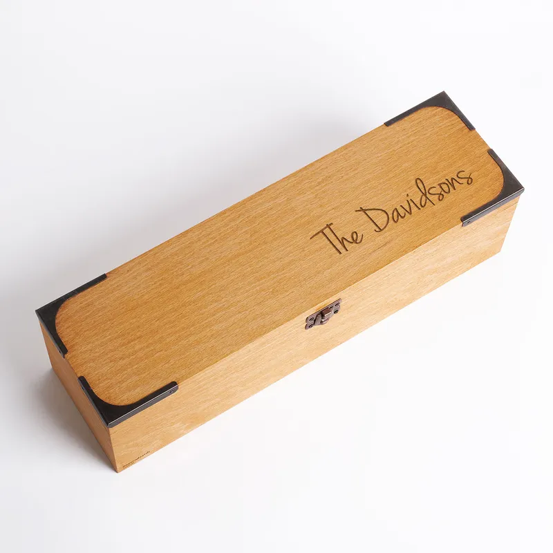 Personalised Family Name Wooden Wine Box