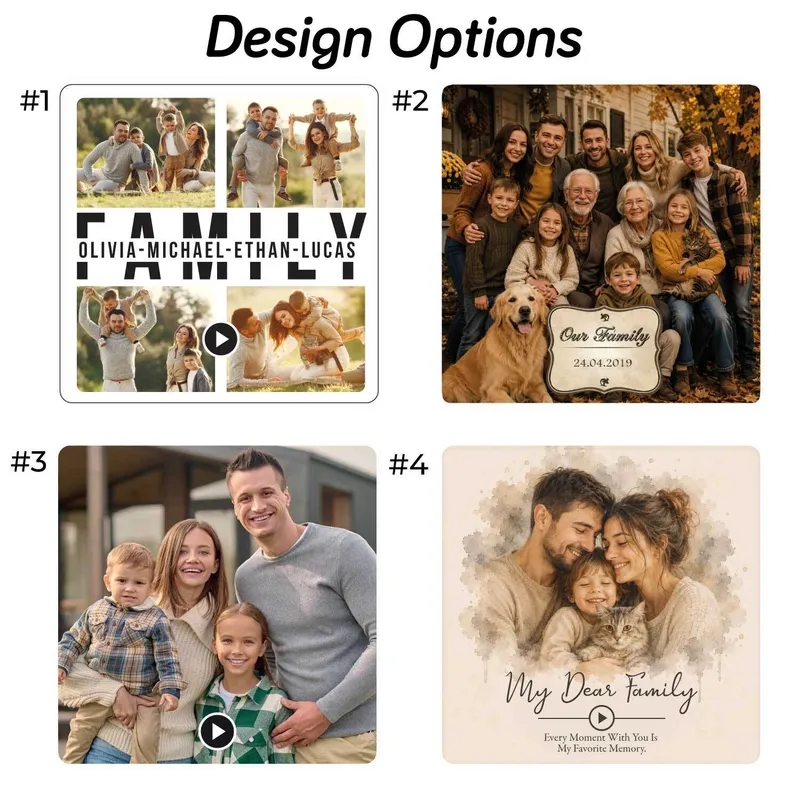 Custom Family Name Photo Magnet Music Player Gift