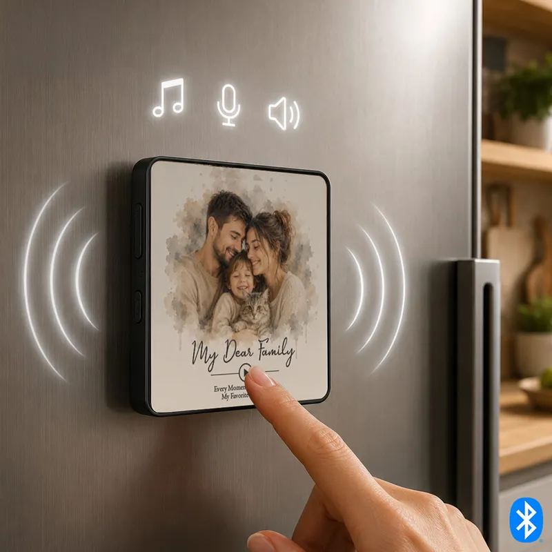 Custom Family Name Photo Magnet Music Player Gift