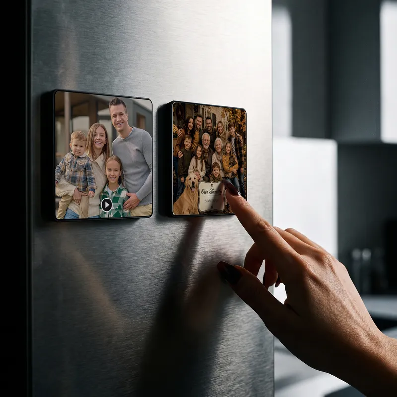 Custom Family Name Photo Magnet Music Player Gift
