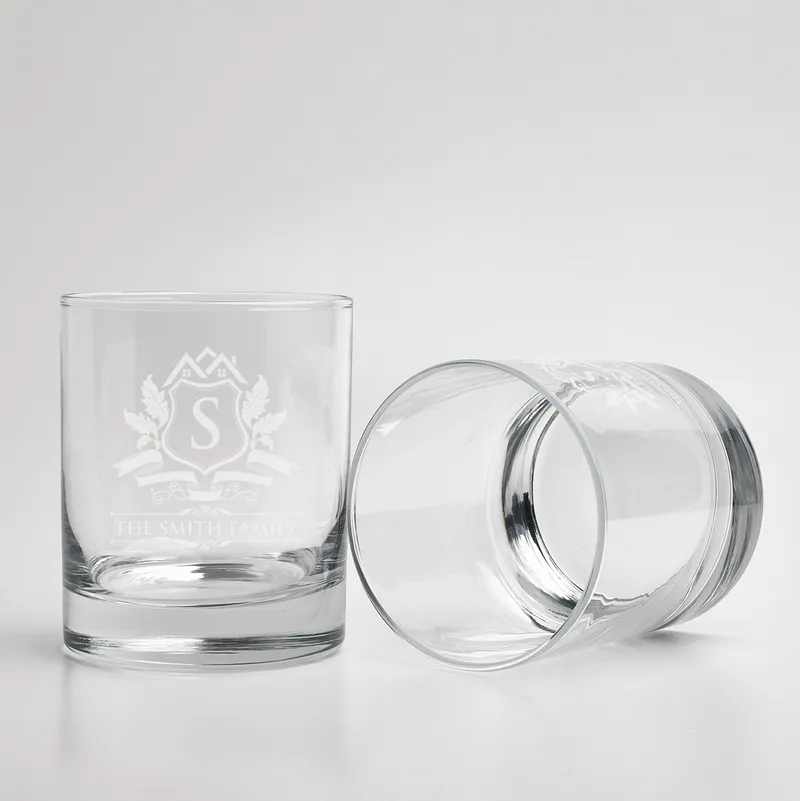 Custom Family Name Whiskey Glass Set for Birthday Gift