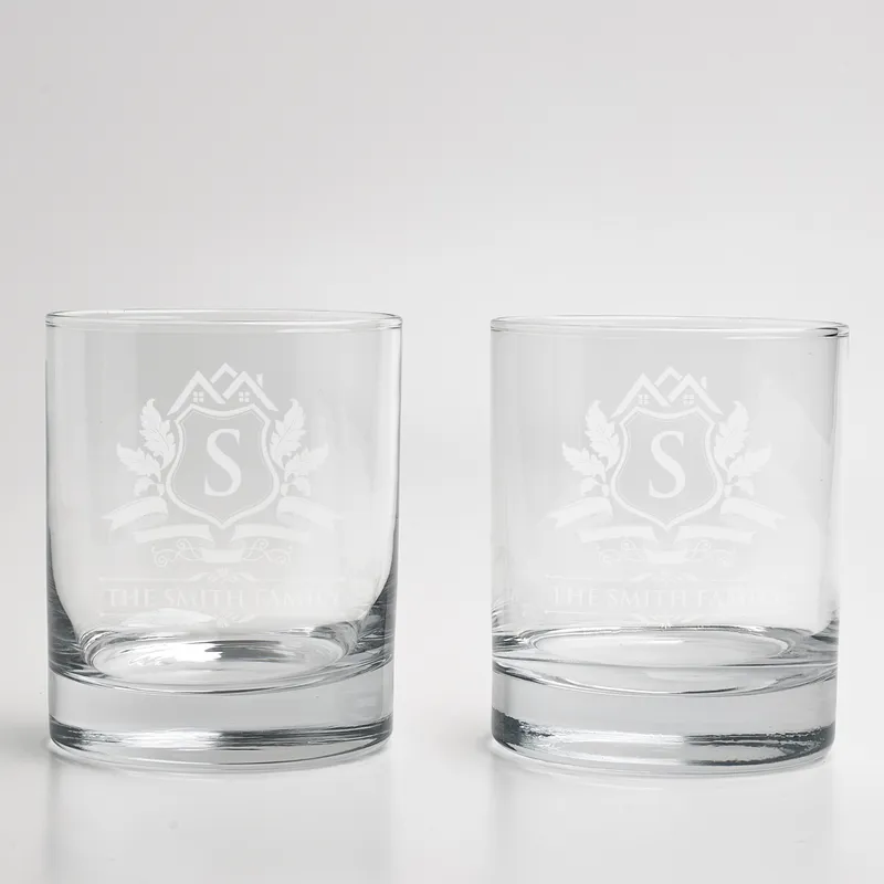 Custom Family Name Whiskey Glass Set for Birthday Gift