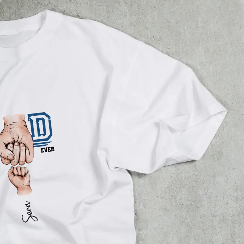 Personalised Best Dad Fist Bump T-Shirt with Name