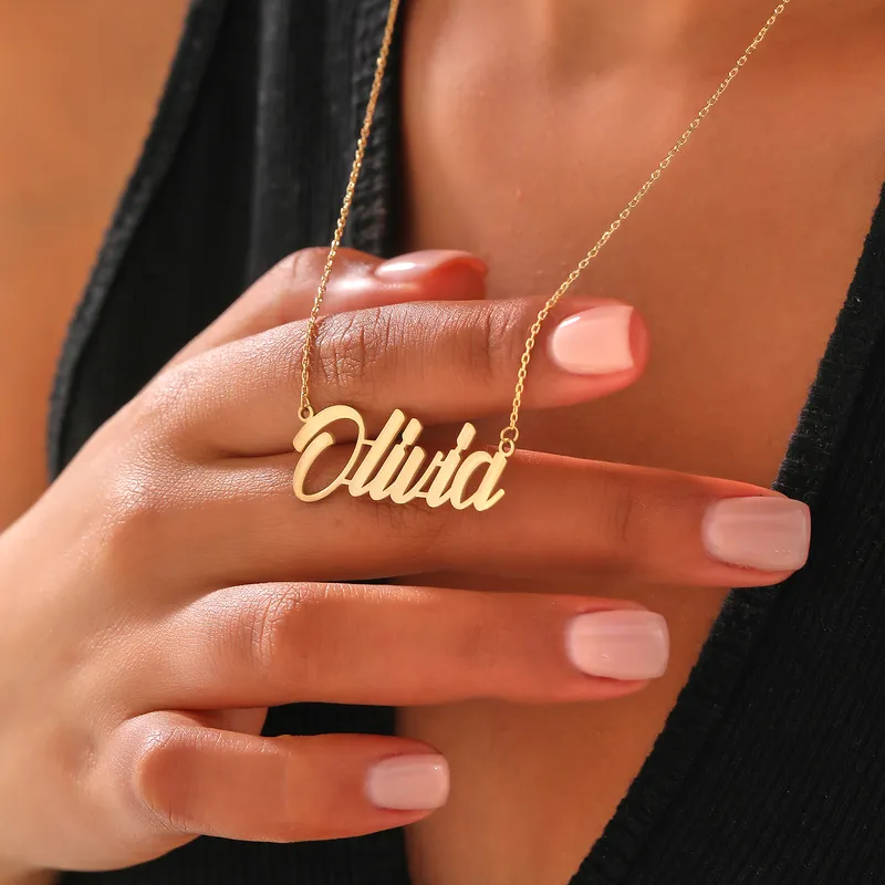 Personalised Silver Name Necklace in Handwriting Style