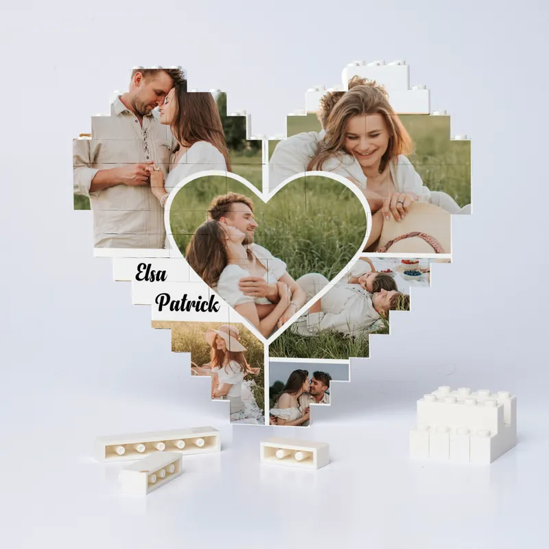Custom Heart Shaped Photo Puzzle 48 Piece Set