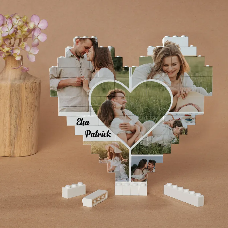 Custom Heart Shaped Photo Puzzle 48 Piece Set