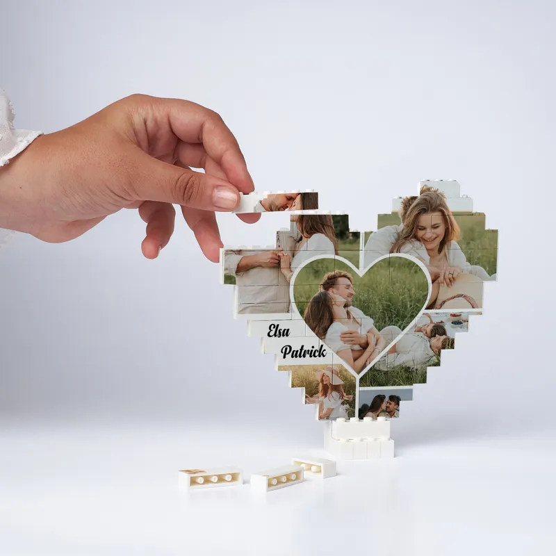 Custom Heart Shaped Photo Puzzle 48 Piece Set