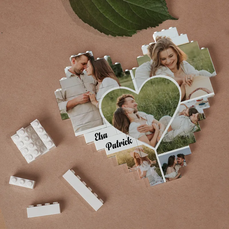 Custom Heart Shaped Photo Puzzle 48 Piece Set