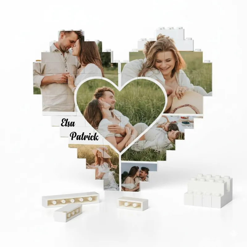 Custom Heart Shaped Photo Puzzle 48 Piece Set