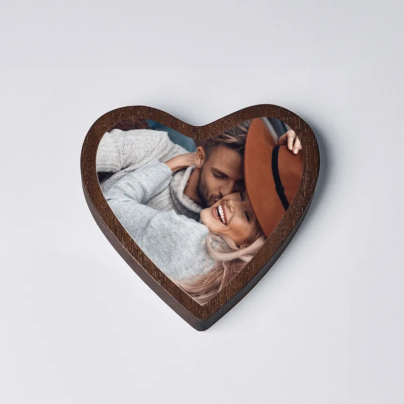 Personalised Heart-Shaped Wooden Photo Keepsake