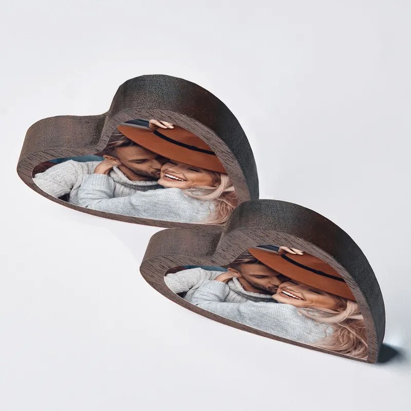 Personalised Heart-Shaped Wooden Photo Keepsake