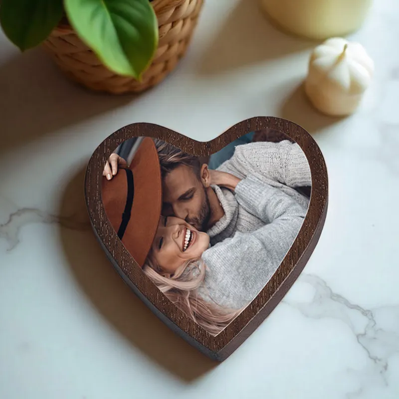 Personalised Heart-Shaped Wooden Photo Keepsake