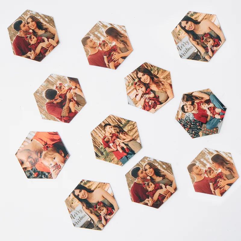 Custom Hexagon Photo Magnet Set of 11