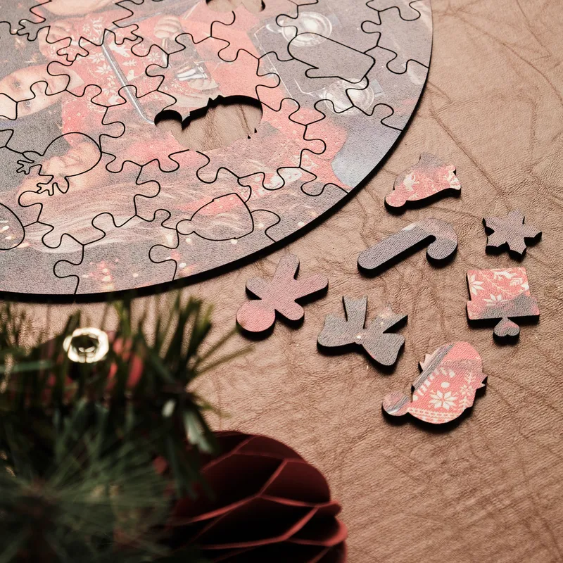 Custom Holiday Photo Wooden Puzzle Perfect Family Gift for Christmas