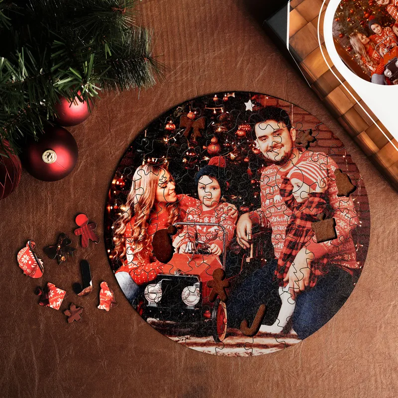 Custom Holiday Photo Wooden Puzzle Perfect Family Gift for Christmas