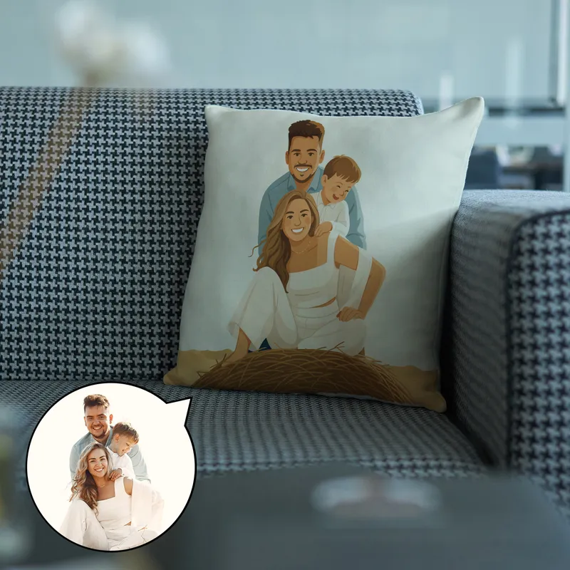 Custom Illustration Photo Pillow Gift