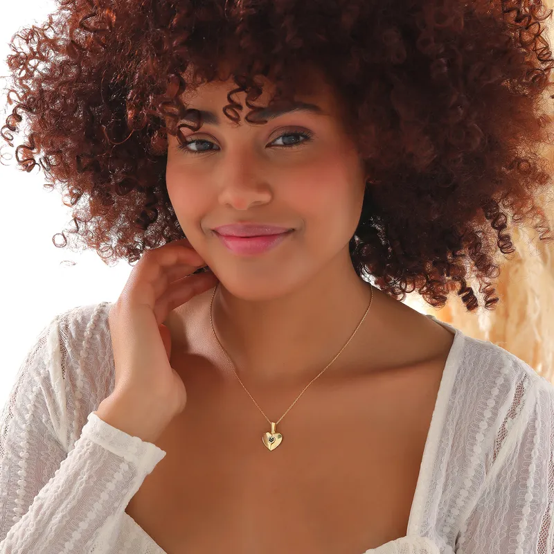 Custom Initial Heart Shaped Pop-Up Gold Plated Necklace