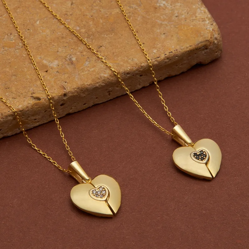 Custom Initial Heart Shaped Pop-Up Gold Plated Necklace