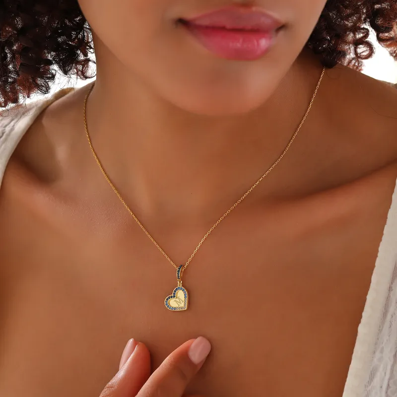 Custom Initial Silver Necklace with Zirconia Stones