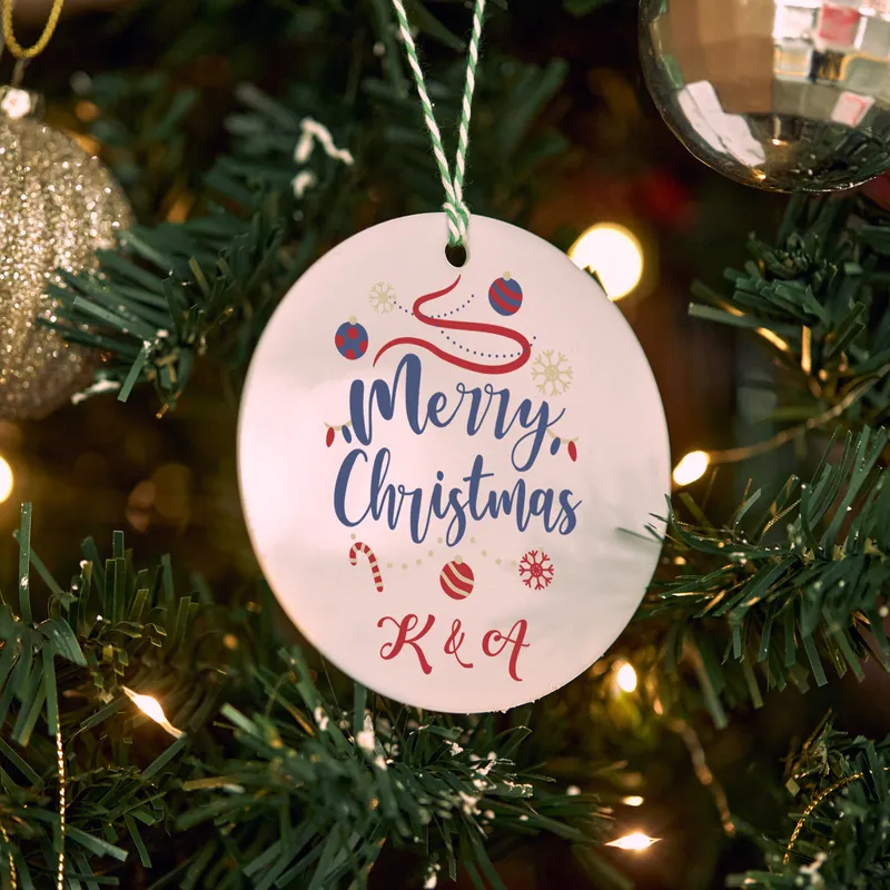 Personalised Merry Christmas Ornament with Name