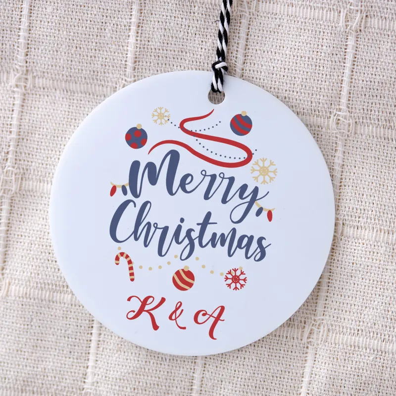 Personalised Merry Christmas Ornament with Name