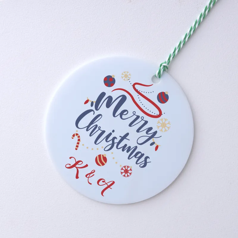 Personalised Merry Christmas Ornament with Name