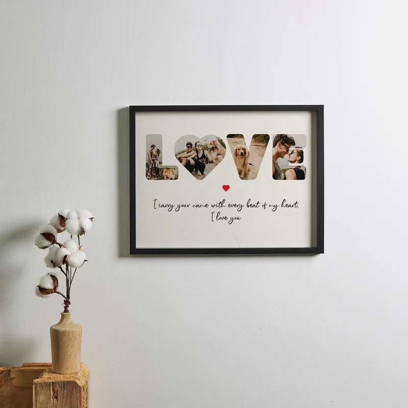Personalised Love Photo Frame with Custom Message