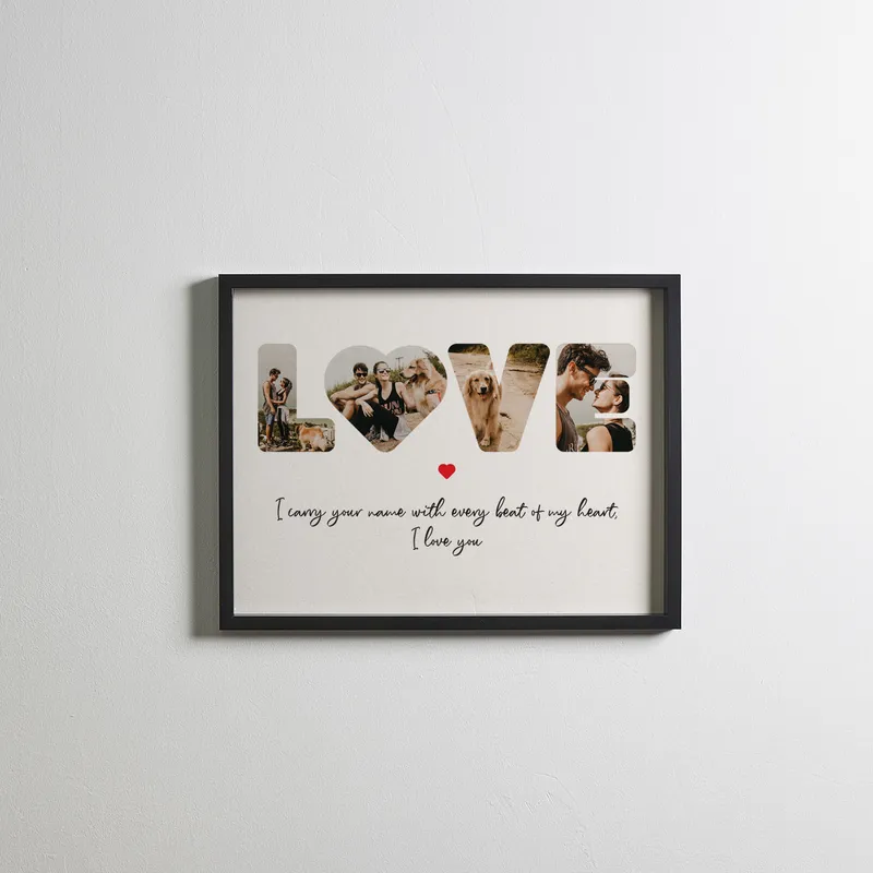 Personalised Love Photo Frame with Custom Message