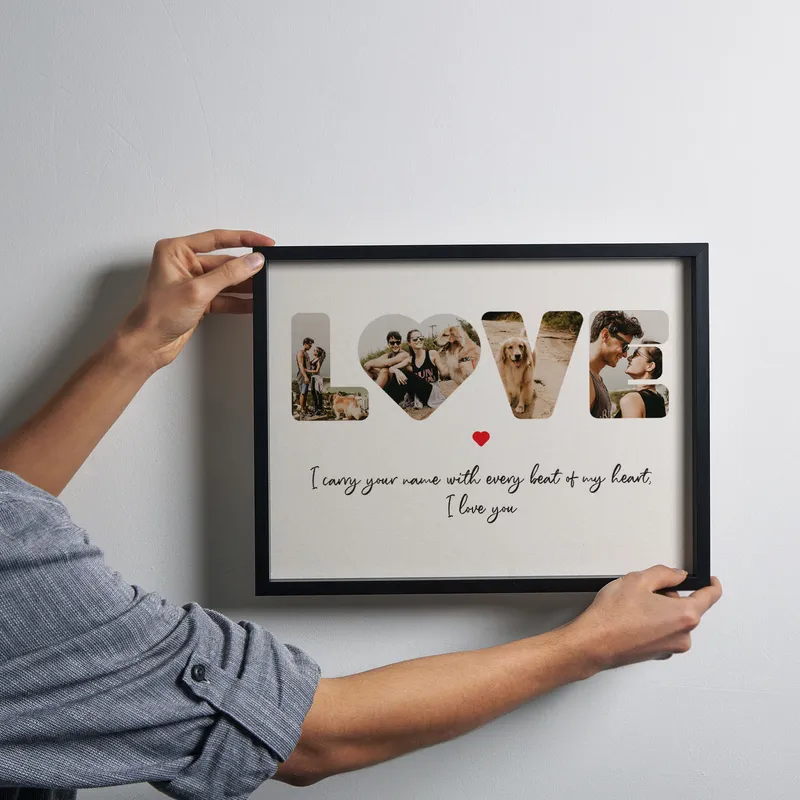 Personalised Love Photo Frame with Custom Message