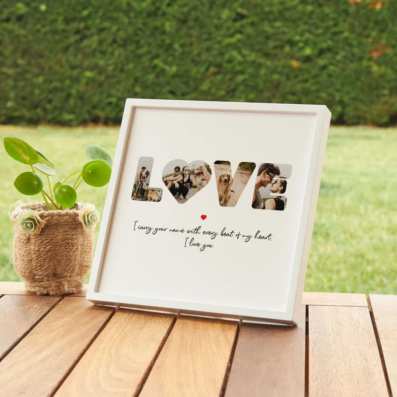 Personalised LOVE Photo Frame with Custom Message