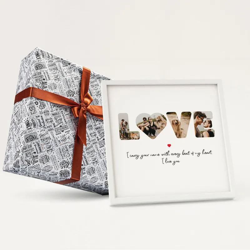 Personalised LOVE Photo Frame with Custom Message