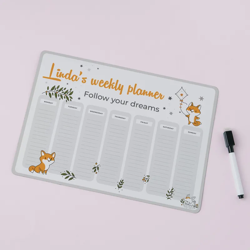 Custom Message Weekly Magnet Planner for Home and Office