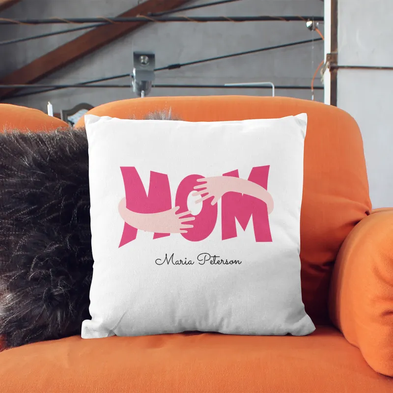 Custom Mom Hug Pillow with Personalized Name