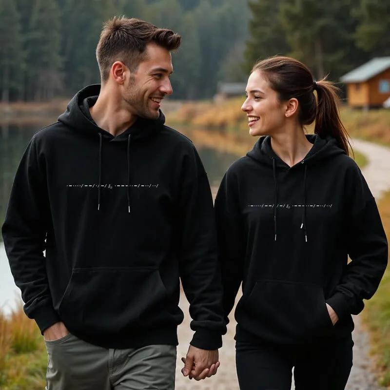 Custom Morse Code Hoodies for Couples