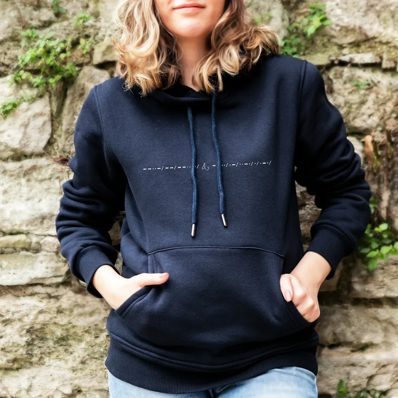 Custom Morse Code Hoodies for Couples