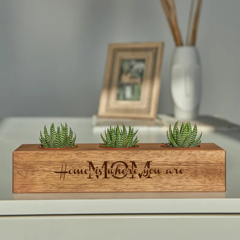 Custom Mother's Day Wooden Succulent Holder