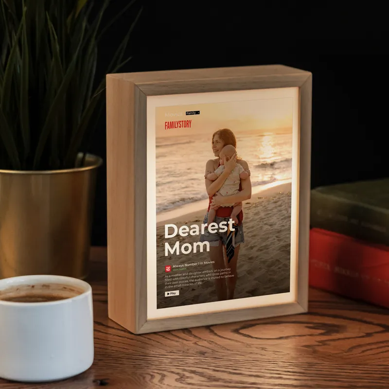 Custom Movie Poster LED Light for Mom's Special Day