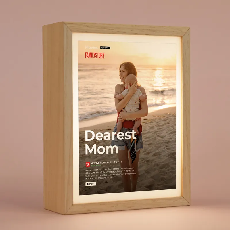 Custom Movie Poster LED Light for Mom's Special Day