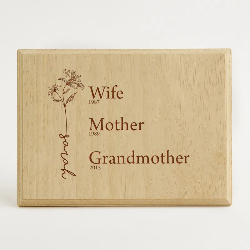 Custom Name Engraved Grandma Wooden Frame for Mother's Day