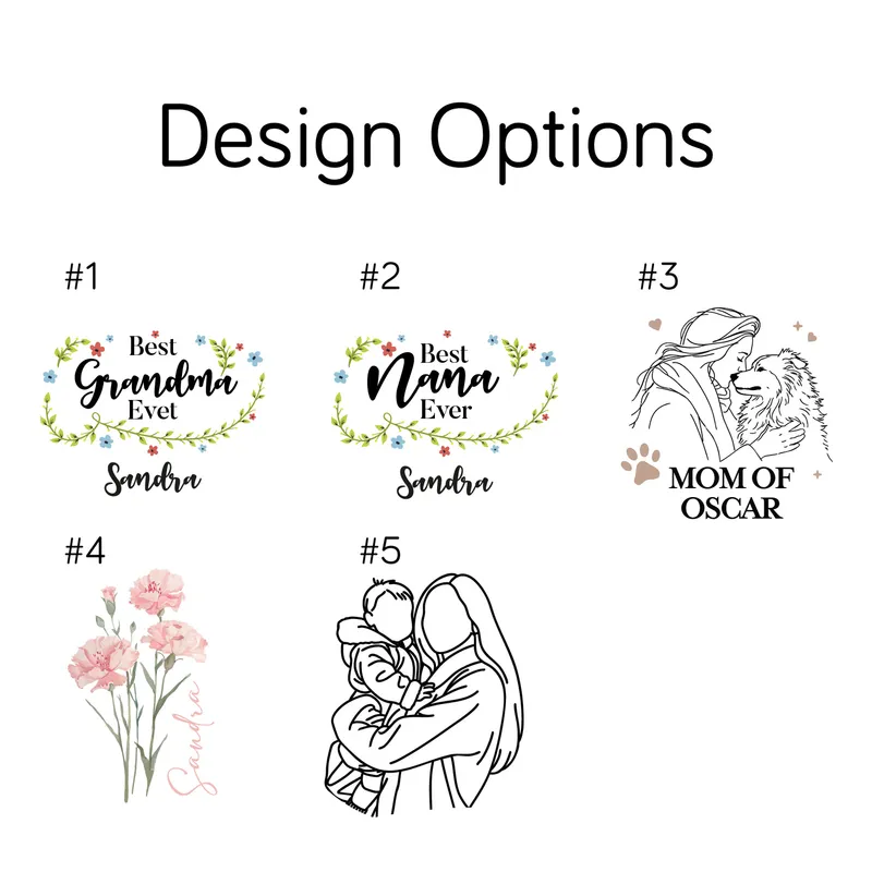 Custom Name Personalized Compact Mirror for Mom - Design Options