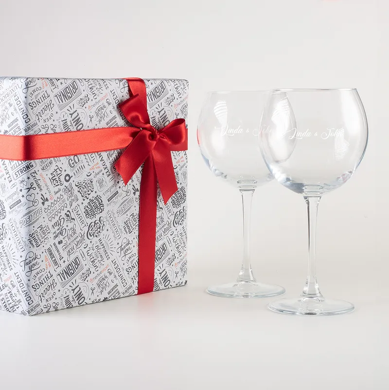 Personalised Piedmont Wine Glass Set for Anniversaries & Valentine's