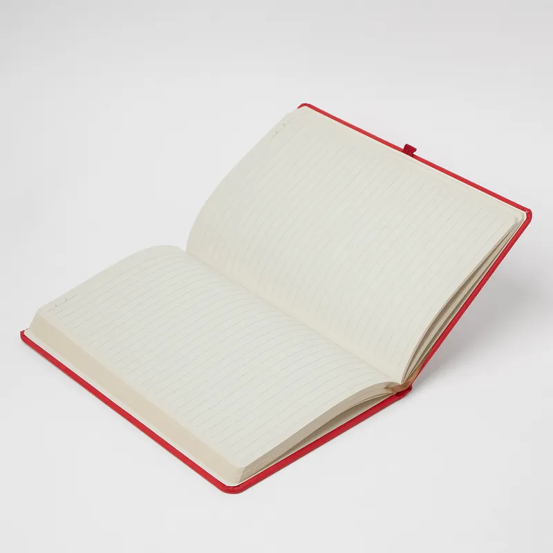 Custom Name Printed Red Lined Notebook